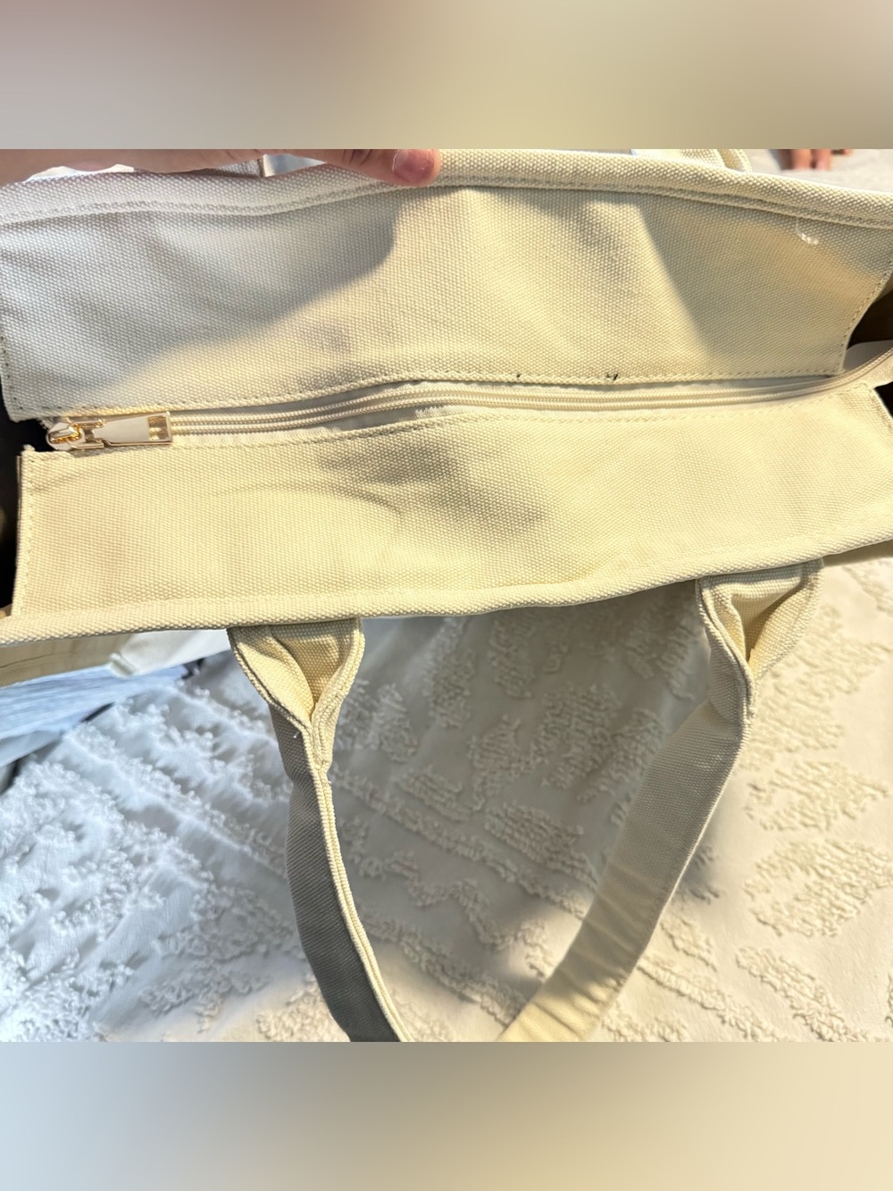 White Fox Boutique Cream Canvas Logo Tote - Picture 8 of 10